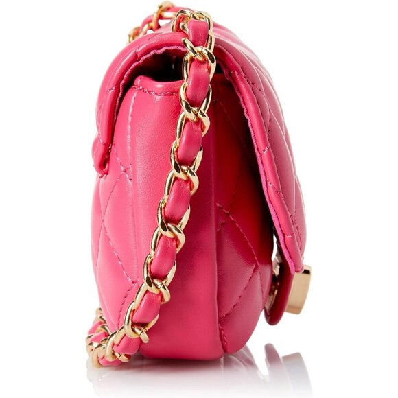 Women's Pink Polyester Willow Adjustable Strap With Chain Belt Crossbody Bag - Picture 3 of 6